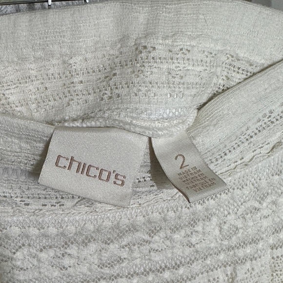 Chico's Cream Textured A-Line Skirt - Picture 2 of 4